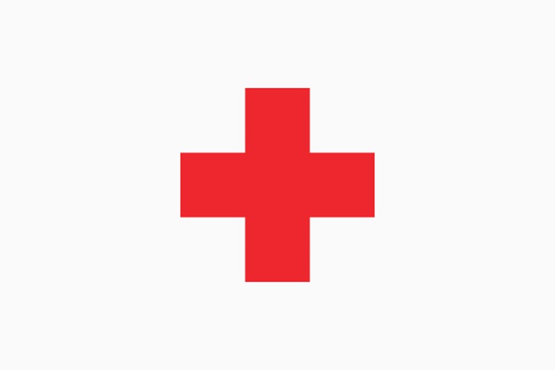 Red cross on white background