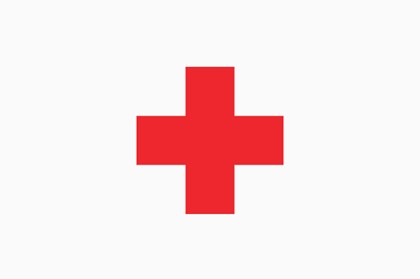 Red cross on white background